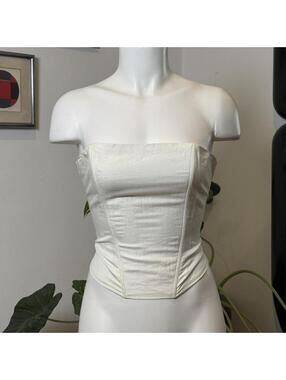 Lioness Catalina tube top white corset top